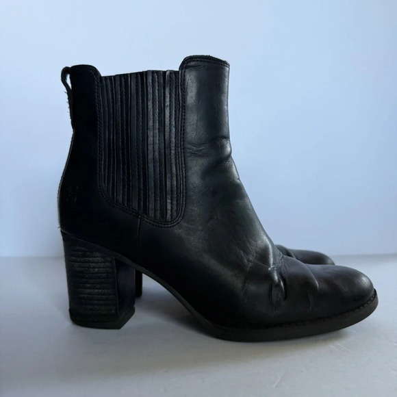 Timberland Atlantic Heights Black Leather Chelsea Boots Block Heel Size 8 - Picture 3 of 12